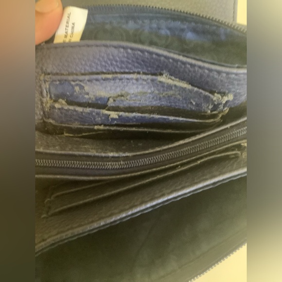 Charming Charlie shoulder Clutch Purse multipocket Faux Leather Blue 4.5” X 6.5” - Picture 8 of 13